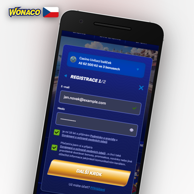 Registrace e-mailem ve Wonaco Casino CZ – klasická a spolehlivá metoda