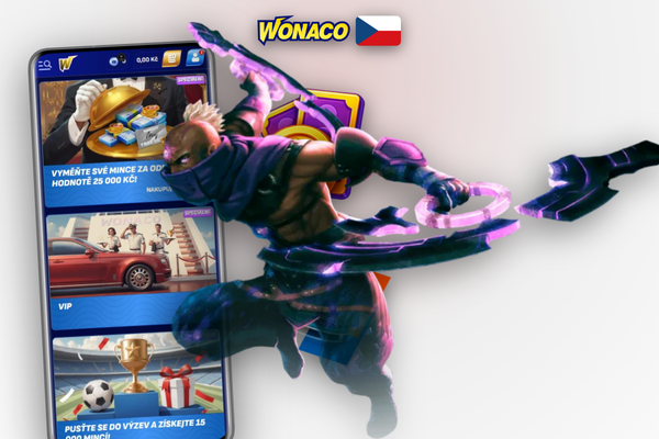 Registrační formulář Wonaco Casino s promo kódem pro aktivaci bonusu za registraci