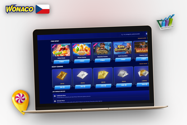 Registrační formulář Wonaco Casino se zvýrazněným polem pro promo kód CZWONA100