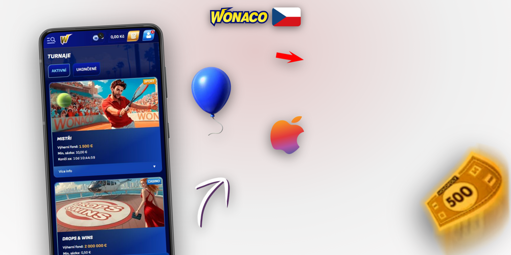 Přehled tří vkladů uvítacího balíčku Wonaco Casino s free spiny a násobky